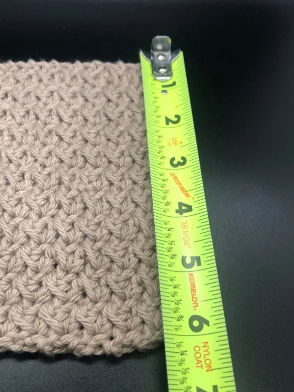 Handmade Crochet Dish Cloth, 100% Cotton Reusable Kitchen Washcloth, Khaki